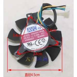 AVC DASA0510R5M 5V 0.25A 4wires Cooling Fan