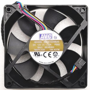 AVC DATA1225B2G 12V 1.02A 4wires Cooling Fan 