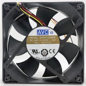 AVC DATA1225B4F -047 24V 0.47A 3wires Cooling Fan