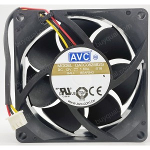 AVC DATC0825B2G 12V 1.60A 3wires Cooling Fan