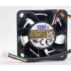 AVC DB04028B12HP515 12V 0.53A 4wires Cooling Fan