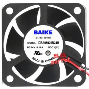 BAIKEFAN DBA05020B24H 24V 0.18A 2wires Cooling Fan 