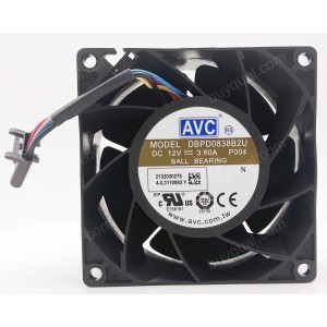 AVC DBPD0838B2U P004 DBPD0838B2UP044 12V 3.60A 4wires Cooling Fan 
