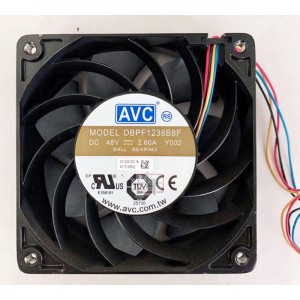 AVC DBPF1238B8F 48V 2.60A 4wires Cooling Fan