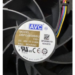 AVC DBPG0938B8U 48V 0.66A 4wires Cooling Fan