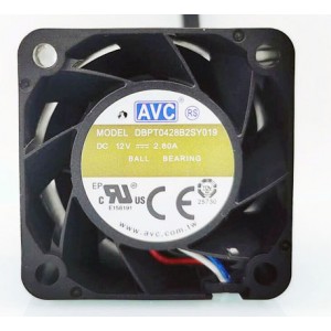 AVC DBPT0428B2SY019 12V 2.8A 4wires Cooling Fan 