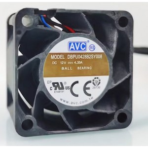 AVC DBPU0428B2SY008 12V 4.35A 4wires Cooling Fan 