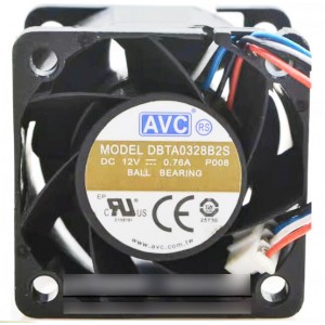 AVC DBTA0328B2S 12V 0.76A 4wires Cooling Fan