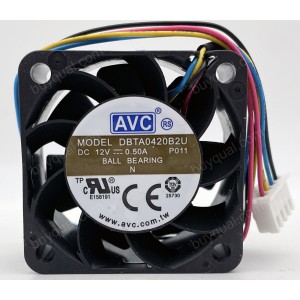 AVC DBTA0420B2U -P008 -P004 -P037 12V 0.50A 4wires Cooling Fan - Picture need