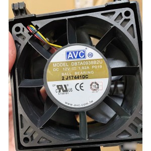 AVC DBTA0938B2U 12V 1.92A 4wires Cooling Fan