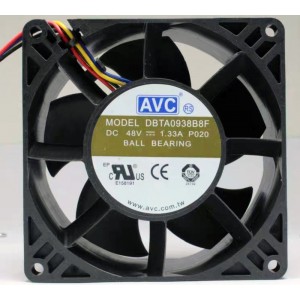 AVC DBTA0938B8F 48V 1.33A 4wires cooling fan