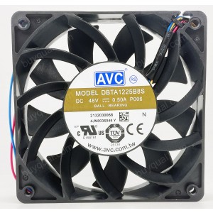 AVC DBTA1225B8S 48V 0.5A 4wires Cooling Fan