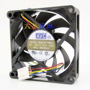 AVC DESC0715B12U 12V 0.7A 4wires Cooling Fan