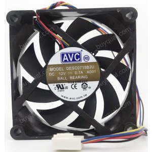 AVC DESC0715B2U 12V 0.7A 4 wires Cooling Fan
