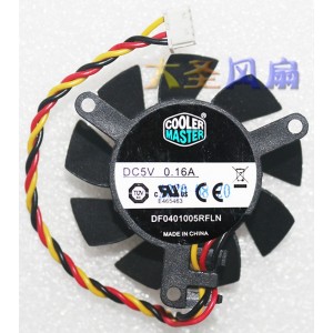 COOLER MASTER DF0401005RFLN 5V 0.16A 3wires Cooling Fan 