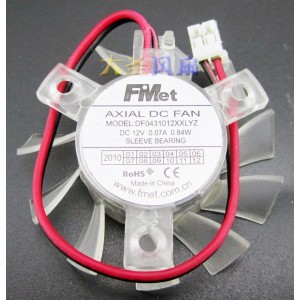 FMet DF0431012XXLYZ 12V 0.07A 2wires Cooling Fan