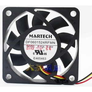 MARTECH DF0601524RFMN 24V 0.15A 3.6W 3wires Cooling Fan