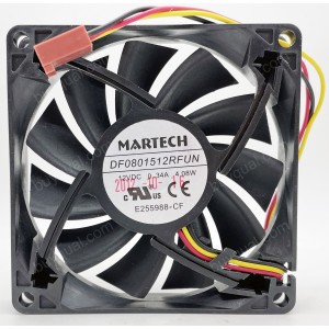 MARTECH DF0801512RFUN 12V 0.34A 4.08W 3wires Cooling Fan