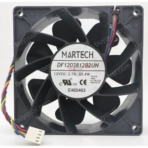 MARTECH DF1203812B2UN 12V 2.7A 32.4W 4wires Cooling Fan - Original New