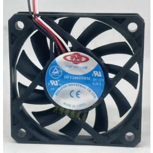 TOP DF126010BM 12V 0.24A 3wires Cooling Fan 
