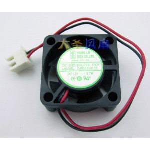 YOUNG LIN DFB251012L 12V 0.7W 2wires cooling fan