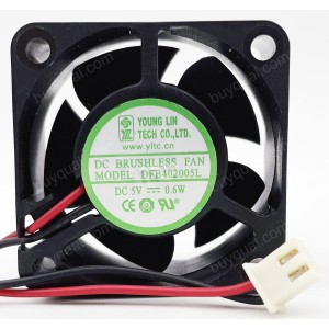 YOUNGLIN DFB402005L 5V 0.6W 2wires Cooling Fan 
