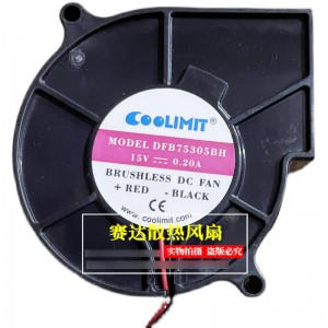 COOLIMIT DFB75305BH 15V 0.20A 2wires Cooling Fan 