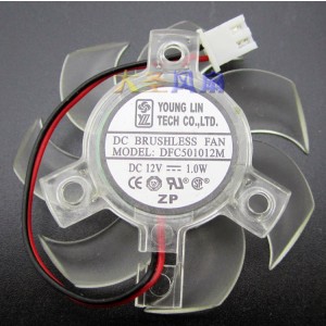 YOUNG LIN DFC501012M 12V 1.0W 2wires Cooling Fan