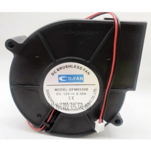 CD-FAN DFM9330B 12V 0.30A 2wires Cooling Fan 