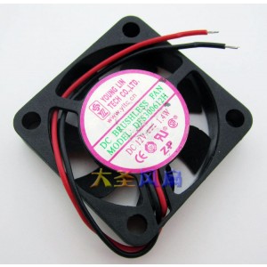 YOUNG LIN DFS300612H 12V 1.4W 2wires Cooling Fan