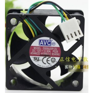 AVC DS05020R12U 12V 0.30A 4wires cooling fan