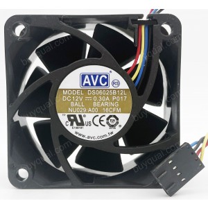 AVC DS06025B12L 12V 0.3A 3wires 4wires Cooling Fan