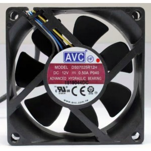 AVC DS07025R12H 12V 0.50A 4wires cooling fan
