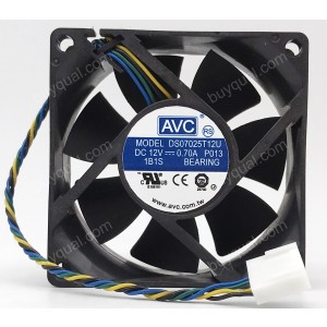 AVC DS07025T12U 12V 0.7A 8.4W 4wires Cooling Fan