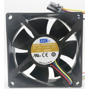 AVC DS08025B12U 12V 0.50A 0.7A 2wires 4wires Cooling Fan - Picture need