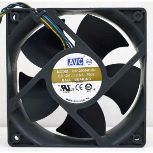 AVC DS12038B12U 12V 2.5A 4wires Cooling Fan
