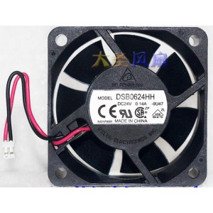 DELTA DSB0624HH 24V 0.14A 2wires Cooling Fan
