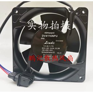 Ebmpapst DV4116NPU 36V 0.63A 22.3W 3wires Cooling Fan 