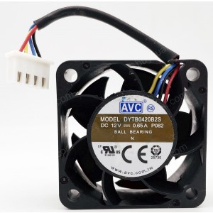 AVC DYTB0420B2S 12V 0.65A 4wires Cooling Fan 