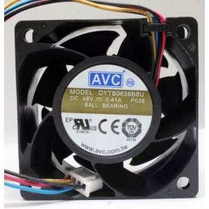 AVC DYTB0638B8U 48V 0.41A 4wires Cooling Fan - New