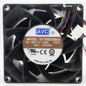 AVC DYTB0838B8G 48V 1.00A 4wires cooling fan