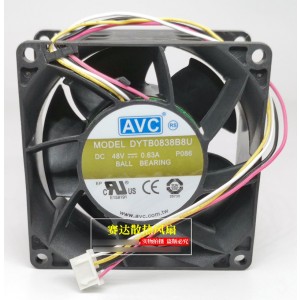 AVC DYTB0838B8U 48V 0.63A 4wires Cooling Fan