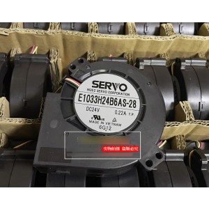 SERVO E1033H24B6AS-28 24V 0.22A 3wires cooling fan