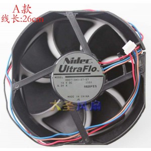 NIDEC E80T13MS1B7-57 13V 0.24A 4wires Cooling Fan