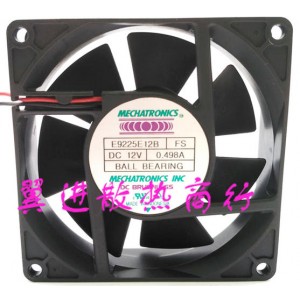 NONOI E9225E12B 12V 0.498A 2wires Cooling Fan 