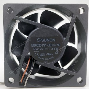 SUNON EB60251S1-Q010-F99 12V 1.56A 3wires cooling fan
