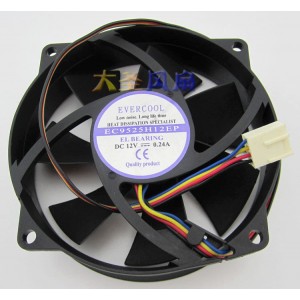 EVERCOOL EC9525H12EP EC9225HH12EP 12V 0.24A 4wires Cooling Fan