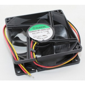 SUNON EE80251B1-0000-G99 12V 1.7W 3wires cooling fan