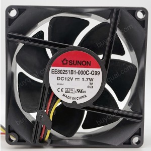 SUNON EE80251B1-000C-G99 12V 1.7W 3wires Cooling Fan