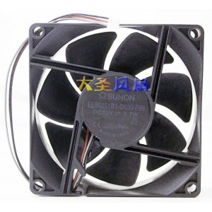 SUNON EE80251B1-D030-F99 12V 1.7W 3wires Cooling Fan